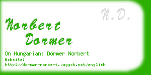 norbert dormer business card