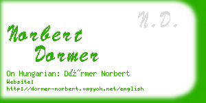 norbert dormer business card